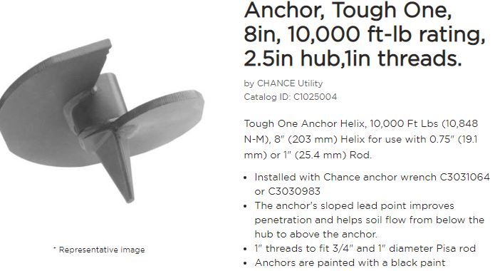 Anchor 8in helix 10k 2.5